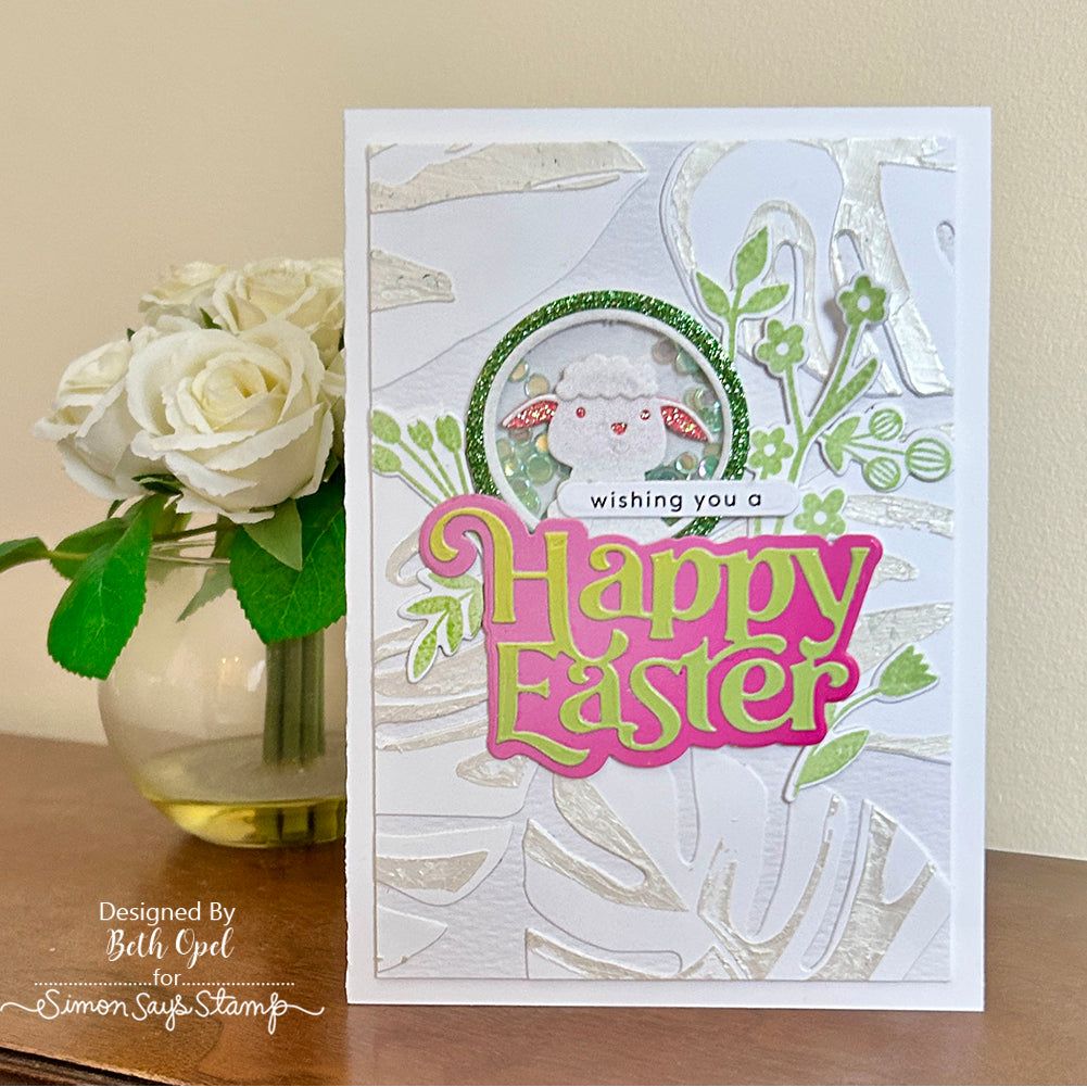 Simon Says Stamp Glitter Cardstock Pale Green 6x6 sss331 Favorite Things Easter Card