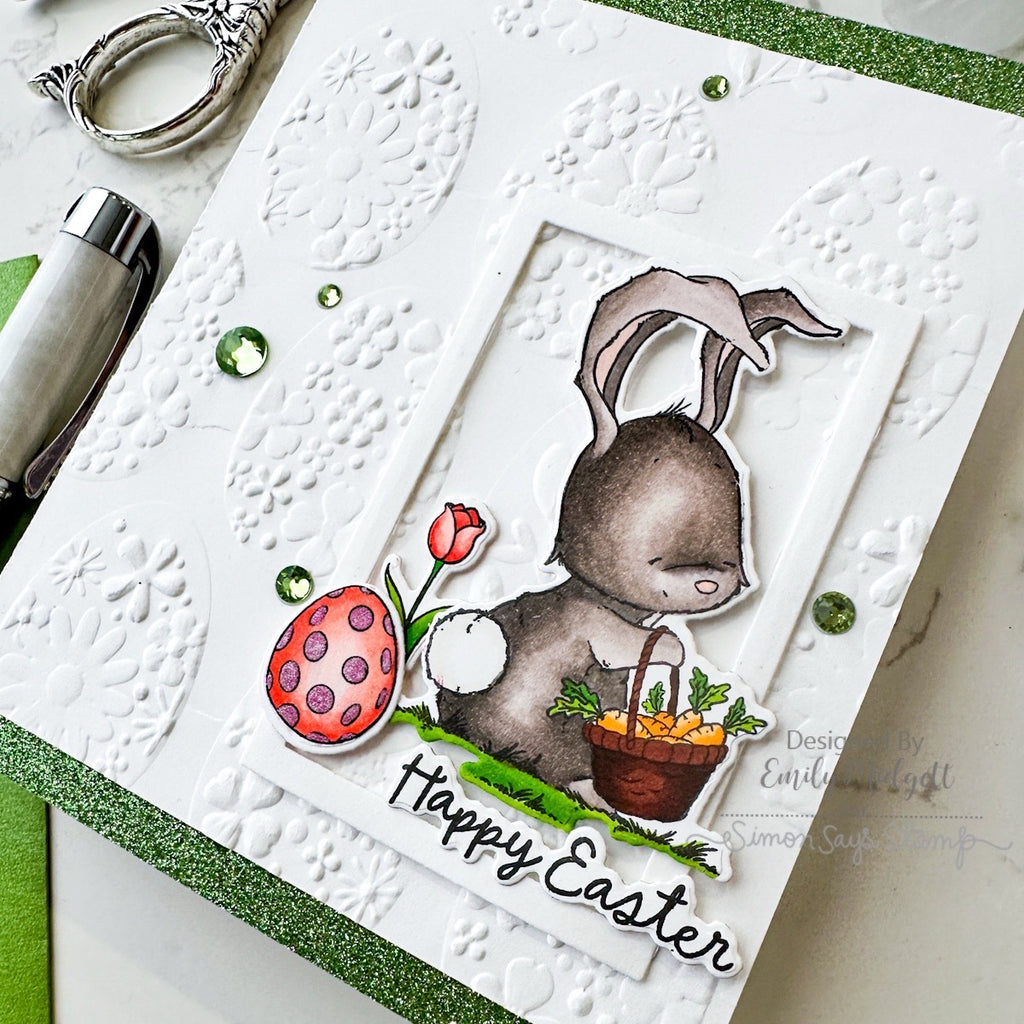 Simon Says Stamp Glitter Cardstock Pale Green 6x6 sss331 Favorite Things Easter Card