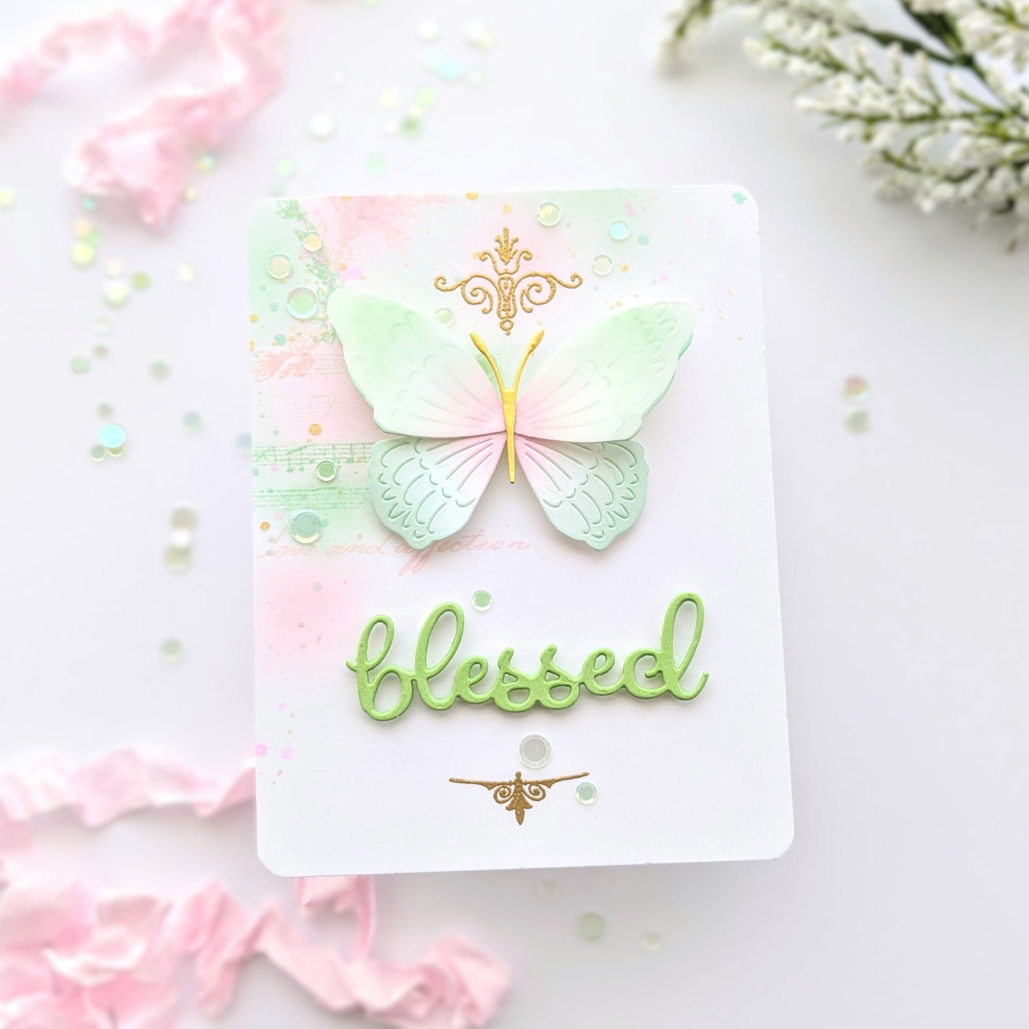 Simon Says Stamp Embellishment Mix Pale Green 0225pg Favorite Things Blessed Card