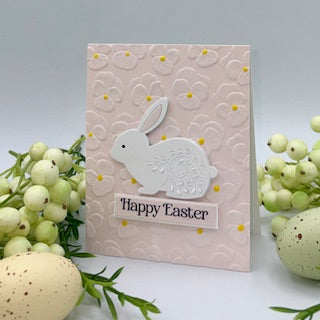 Simon Says Stamp Embossing Folder Pansy Petals sf621 Beautiful Moments Easter Card