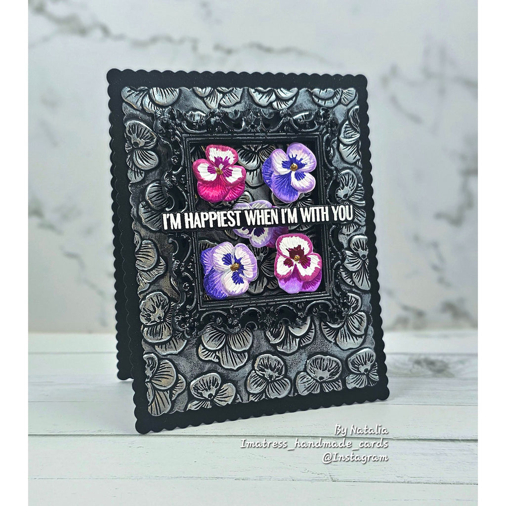 Simon Says Stamp Embossing Folder Pansy Petals sf621 Beautiful Moments Card