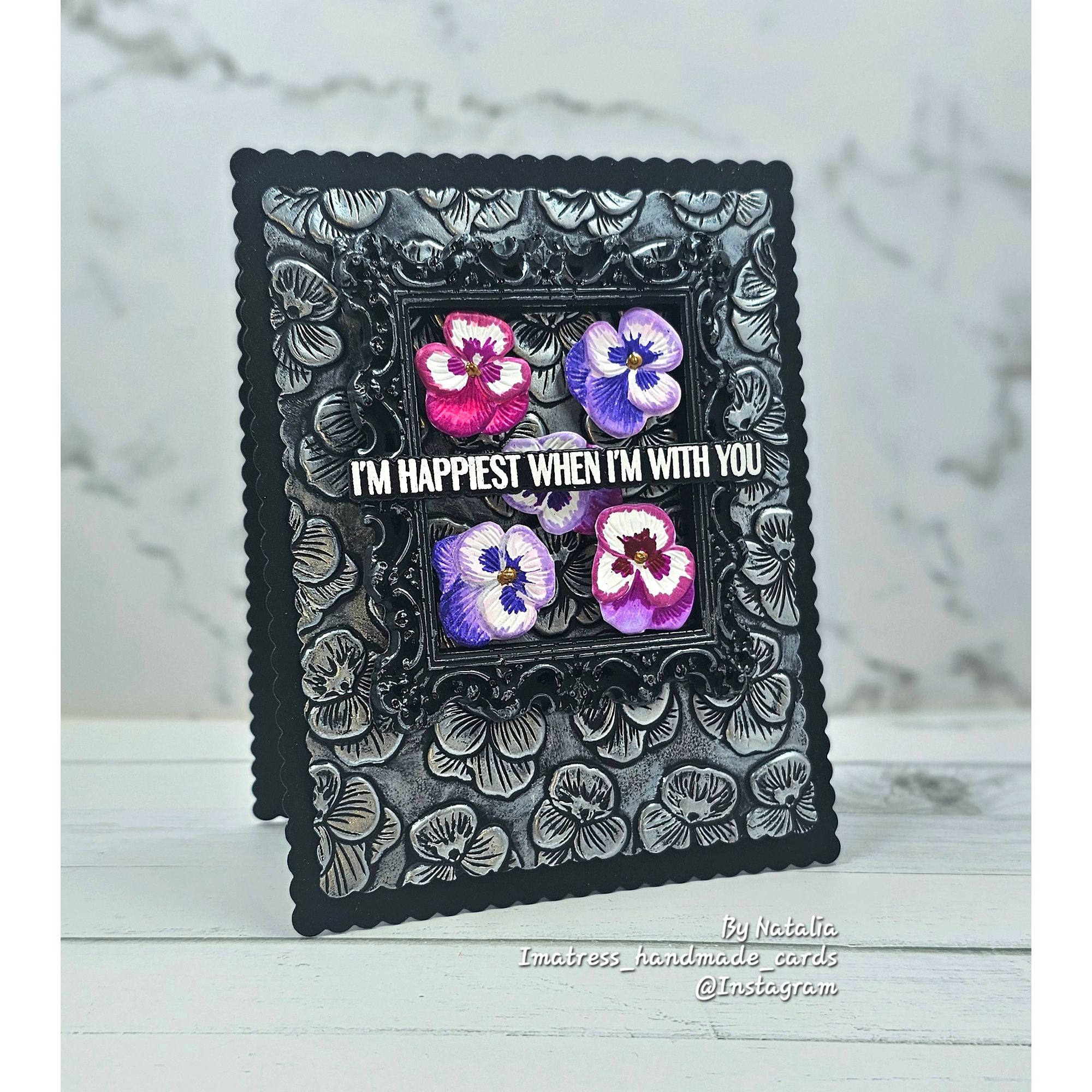 Simon Says Stamp Embossing Folder Pansy Petals sf621 Beautiful Moments Card