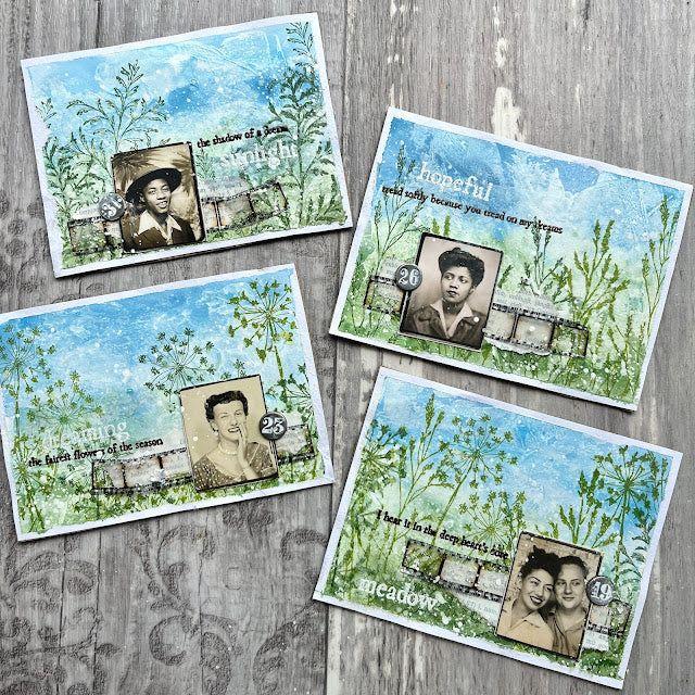 Paper Artsy Alison Bomber Pressed Umbels Edition Cling Stamps