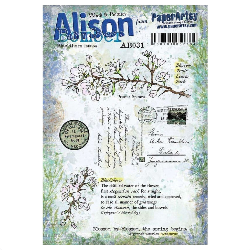 PaperArtsy  Alison Bomber Blackthorn Edition Cling Stamps ab031a