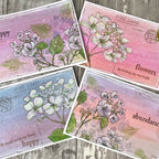 PaperArtsy Alison Bomber Hydrangea Edition Cling Stamps ab057 purple flowers the livelong day was bright card flowers post cards 