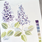 PaperArtsy Alison Bomber Large Stencil ps521 purple flowers green leaves
