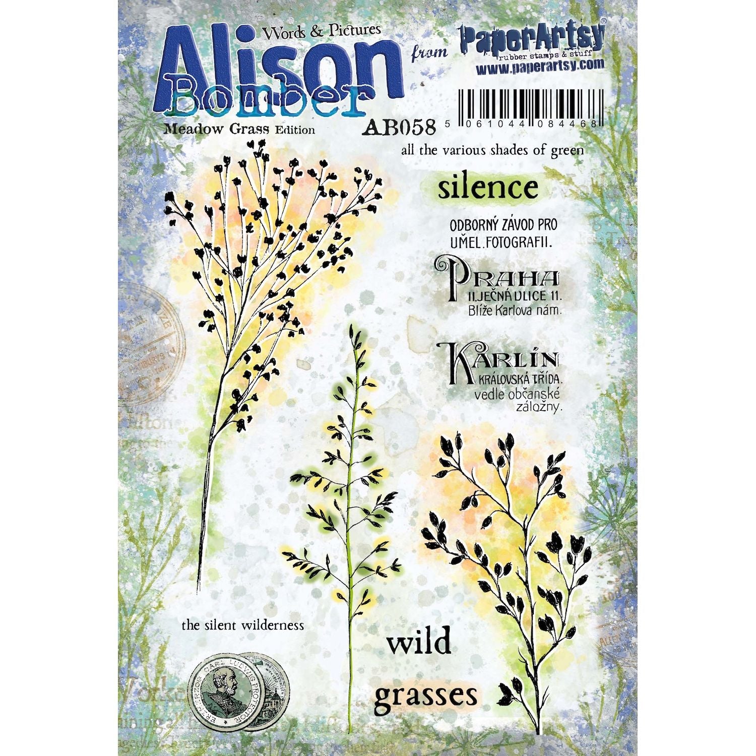 PaperArtsy Alison Bomber Meadow Grass Edition Cling Stamps ab058