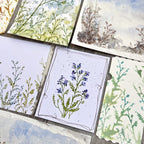 PaperArtsy Alison Bomber Mini Cling Stamp abm010 colored stems and leaves watercolor background cards
