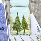 PaperArtsy Alison Bomber Mini Cling Stamp abm015 green trees with blue background card