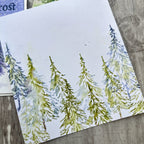 PaperArtsy Alison Bomber Mini Cling Stamp abm015 shades of green trees card
