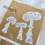 PaperArtsy Alison Bomber Mini Stencil pm038 mushrooms strength brown card