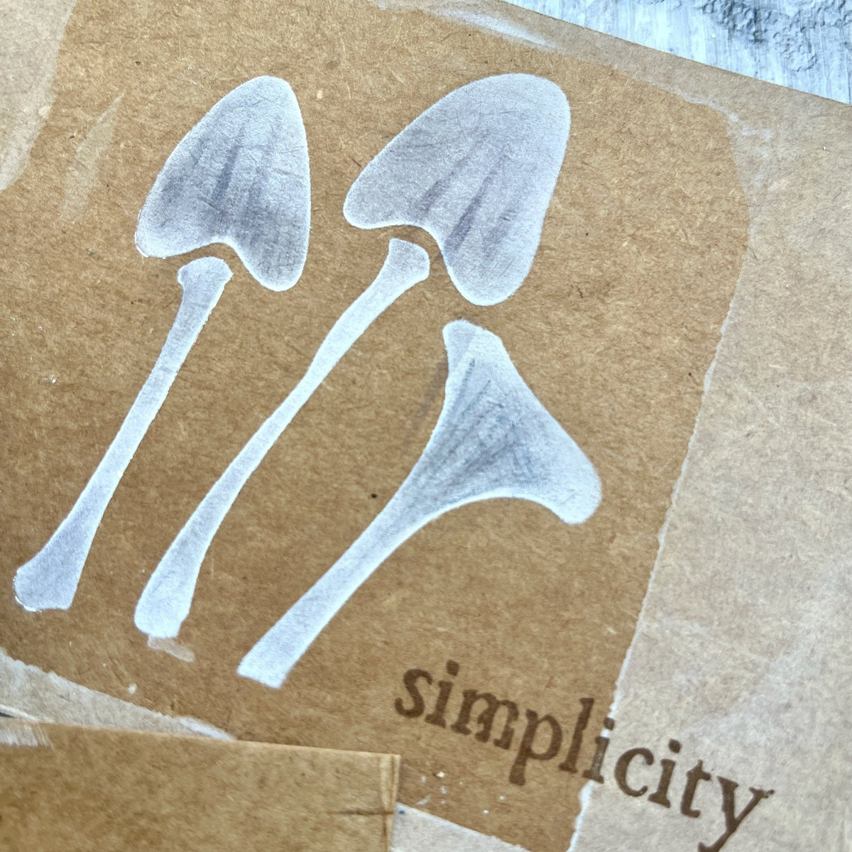 PaperArtsy Alison Bomber Mini Stencil pm040 white mushrooms simplicity card