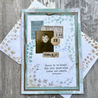 PaperArtsy Alison Bomber Mini Stencil pm041 numbers leaf and vine background layered card