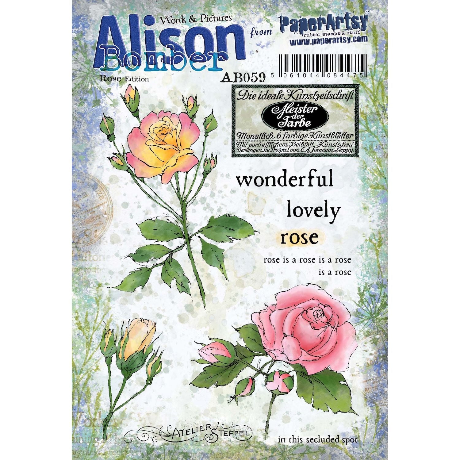 PaperArtsy Alison Bomber Rose Edition Cling Stamps ab059