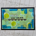 PaperArtsy Designer Collection 4 Cling Stamps epa04 blue rectangles green circles create your colour card