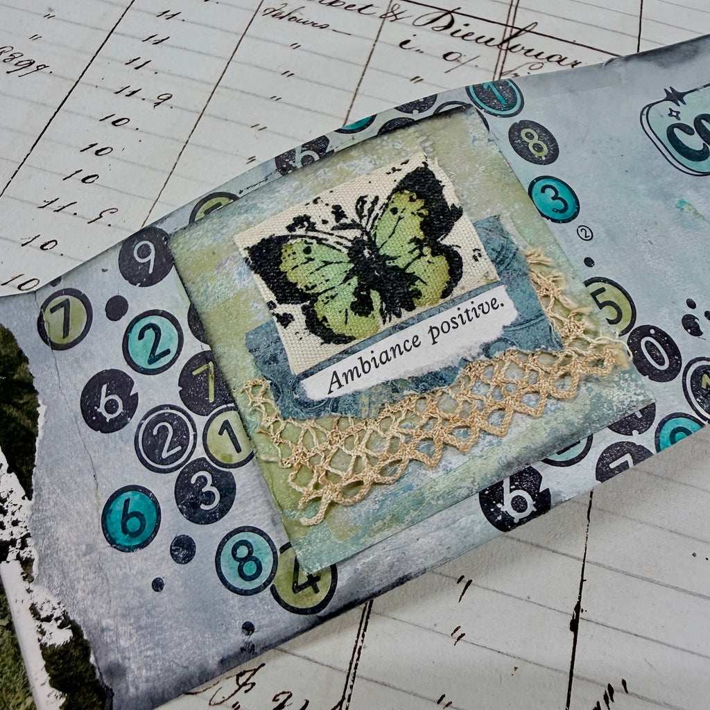 PaperArtsy Designer Collection 4 Cling Stamps epa04 butterfly numbers in circles ambiance positive card