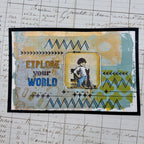 PaperArtsy Designer Collection 5 Cling Stamps epa05 arrows zig zags explore your world card