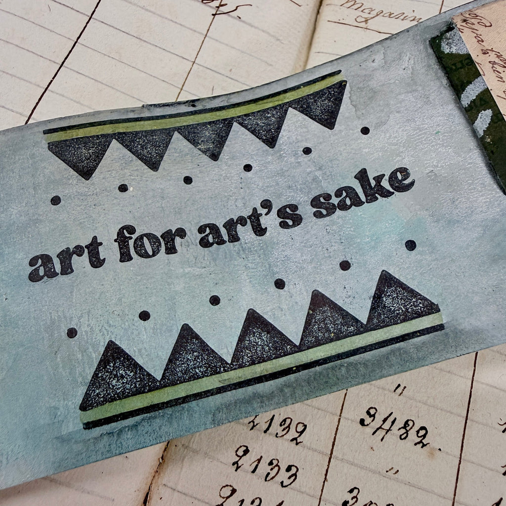 PaperArtsy Designer Collection 5 Cling Stamps epa05 black triangle with dots art for art's sake blue card