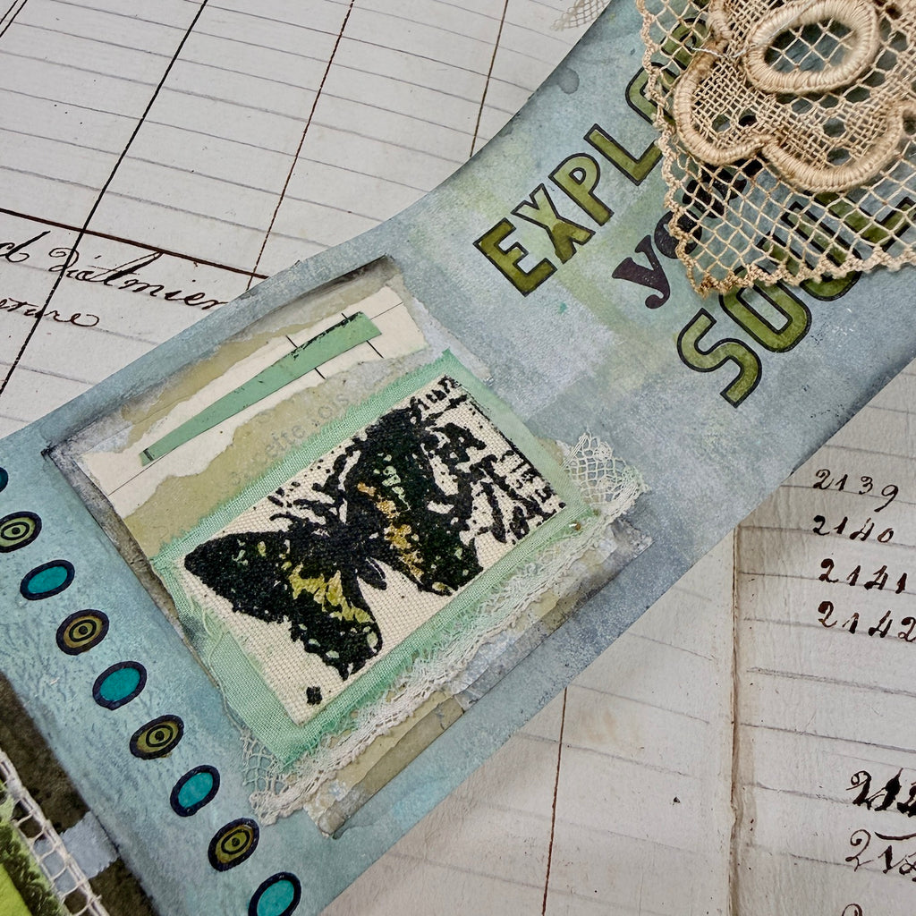 PaperArtsy Designer Collection 5 Cling Stamps epa05 butterfly blue circles card