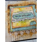 PaperArtsy Designer Collection 6 Cling Stamps epa06 music notes lace trim art for art's sake card