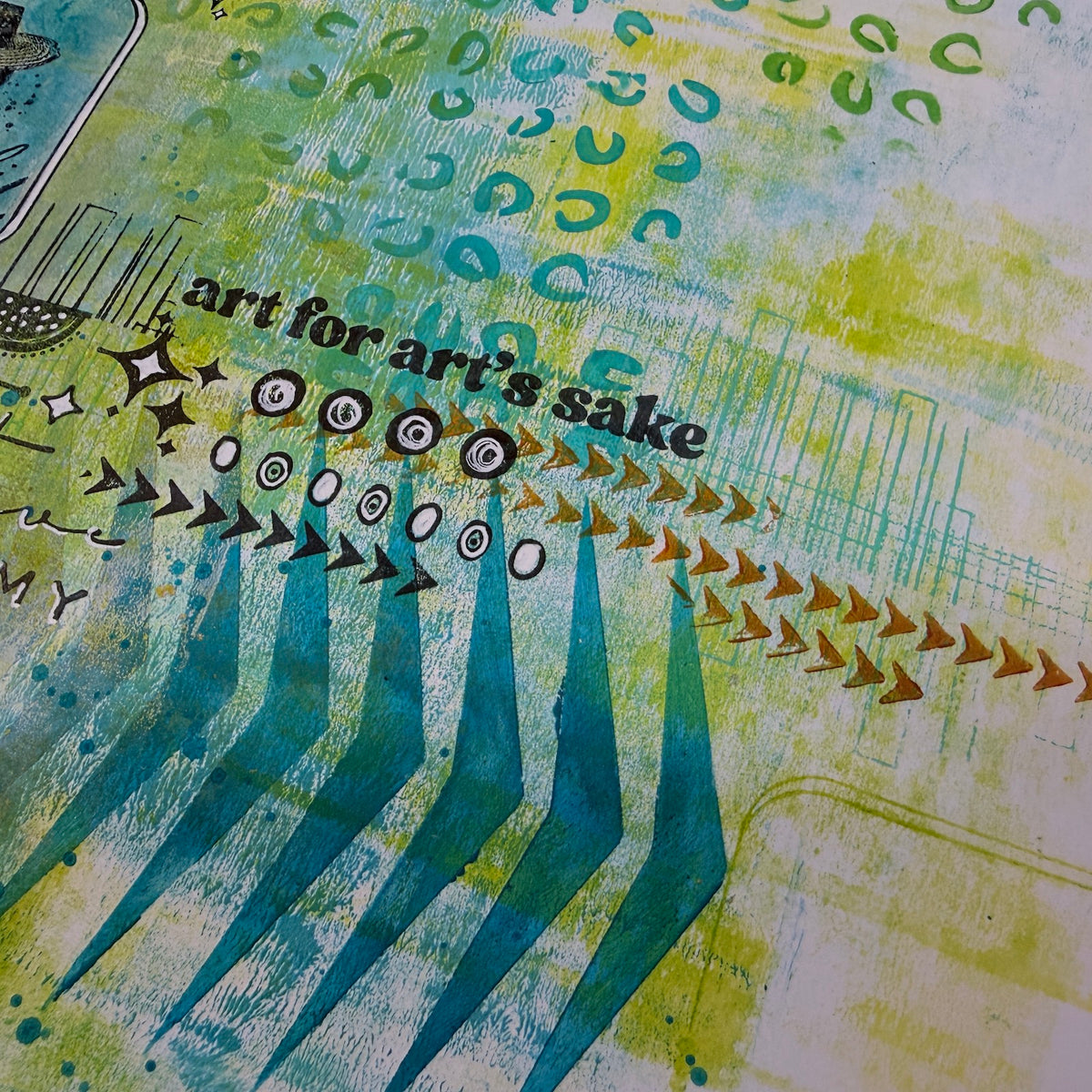 PaperArtsy Designer Collection Stencil ps539 arrows lines circles art for art's sake card