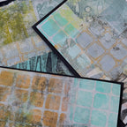 PaperArtsy Designer Collection Stencil ps540 orange squares blue squares cards