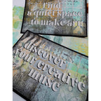 PaperArtsy Designer Collection Stencil ps541 numbers squares find a quiet space discover your creative muse cards