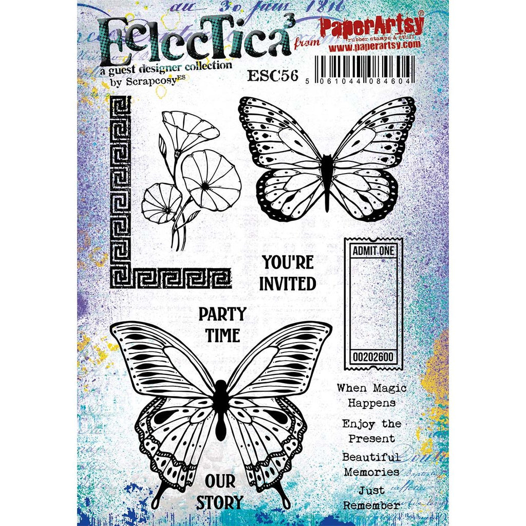 PaperArtsy Eclectica3 Scrapcosy Cling Stamps esc56