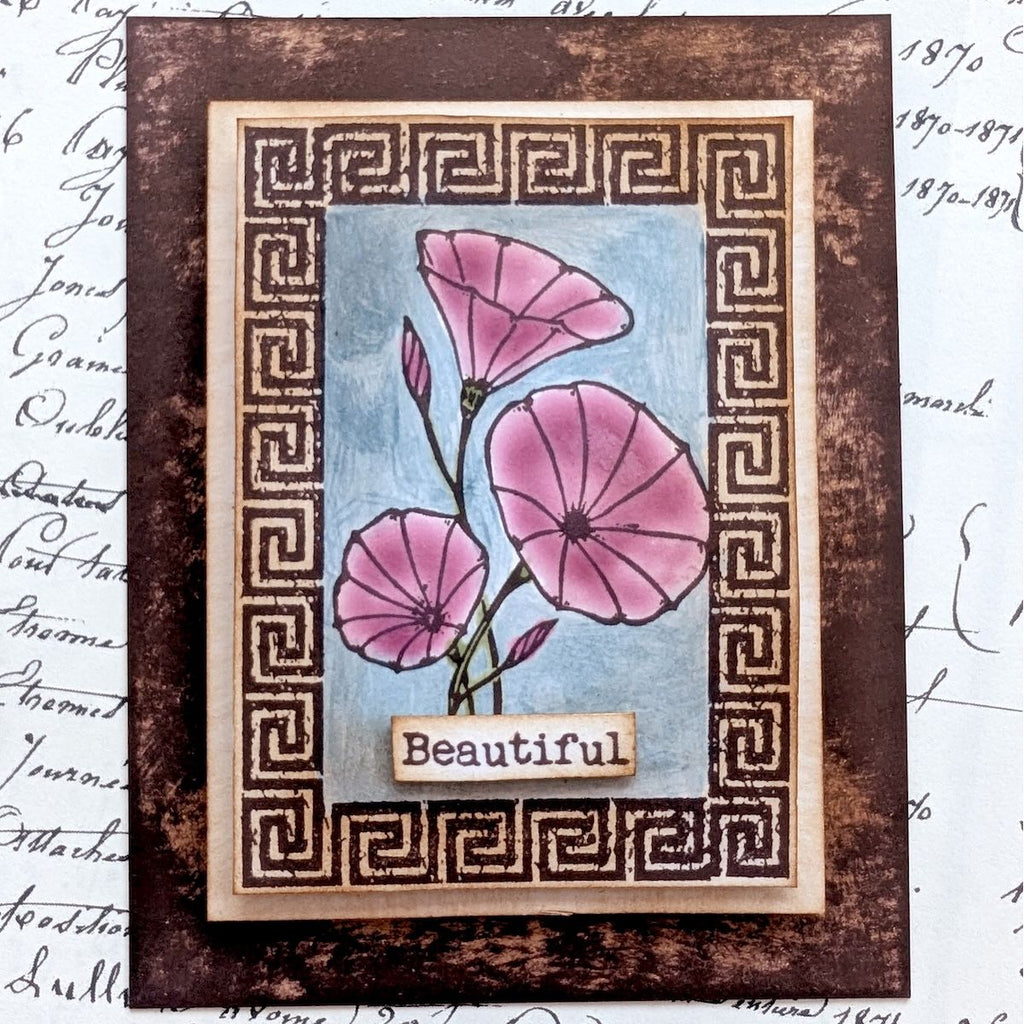 PaperArtsy Eclectica3 Scrapcosy Cling Stamps esc56 beautiful flower card