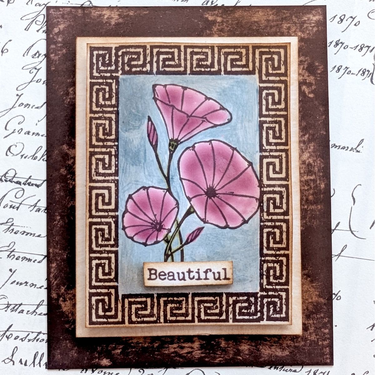 PaperArtsy Eclectica3 Scrapcosy Cling Stamps esc56 beautiful flower card