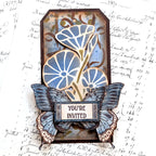 PaperArtsy Eclectica3 Scrapcosy Cling Stamps esc56 butterfly flower you're invited tag