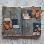 PaperArtsy Eclectica3 Scrapcosy Cling Stamps esc56 butterfly journal beautiful memories