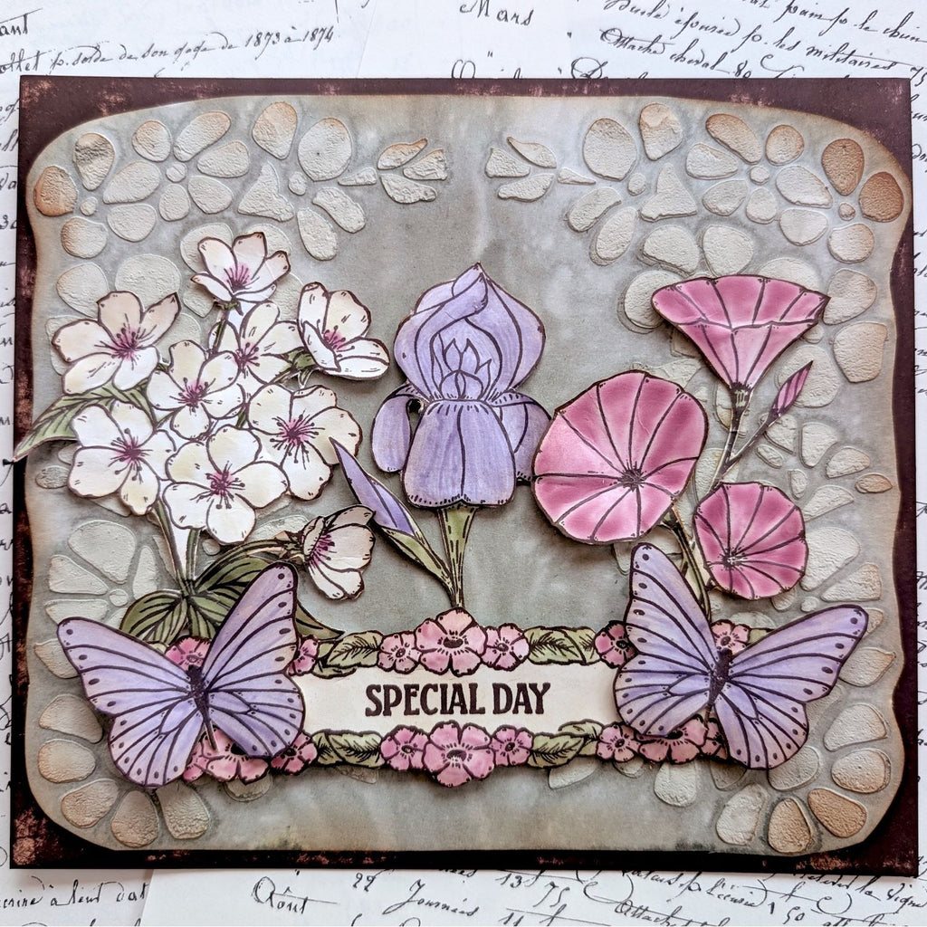 PaperArtsy Eclectica3 Scrapcosy Cling Stamps esc57 special day floral card