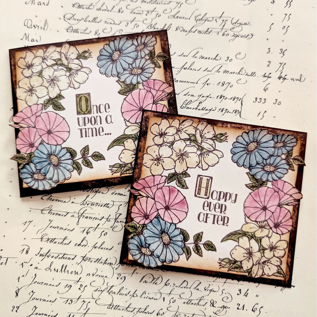 PaperArtsy Eclectica3 Scrapcosy Cling Stamps esc58 happy ever after floral cards