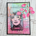 PaperArtsy Hot Pick 2606 Cling Stamps hp2606 lady with butterflies stem of berries dream seeker card