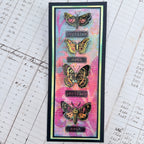 PaperArtsy Hot Pick Stencil ps543 butterflies moths black trim border card