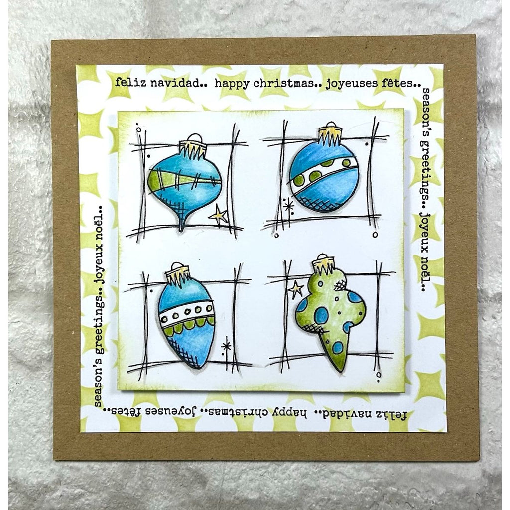 PaperArtsy JoFY 148 Cling Stamps jofy148 christmas ornament card