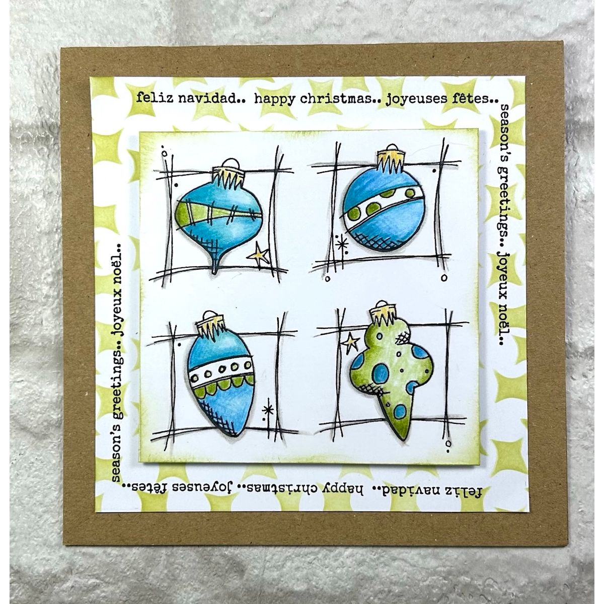 PaperArtsy JoFY 148 Cling Stamps jofy148 christmas ornament card