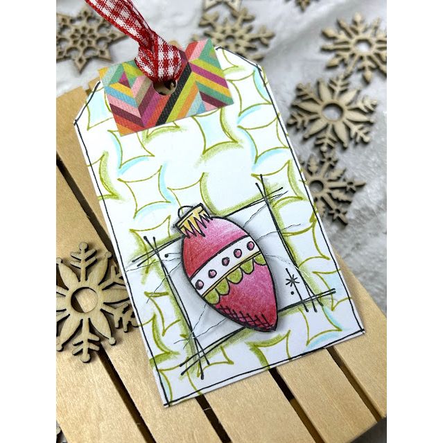 PaperArtsy JoFY 148 Cling Stamps jofy148 christmas ornament tag