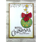 PaperArtsy JoFY 149 Cling Stamps jofy149 merry christmas and happy new year ornament card