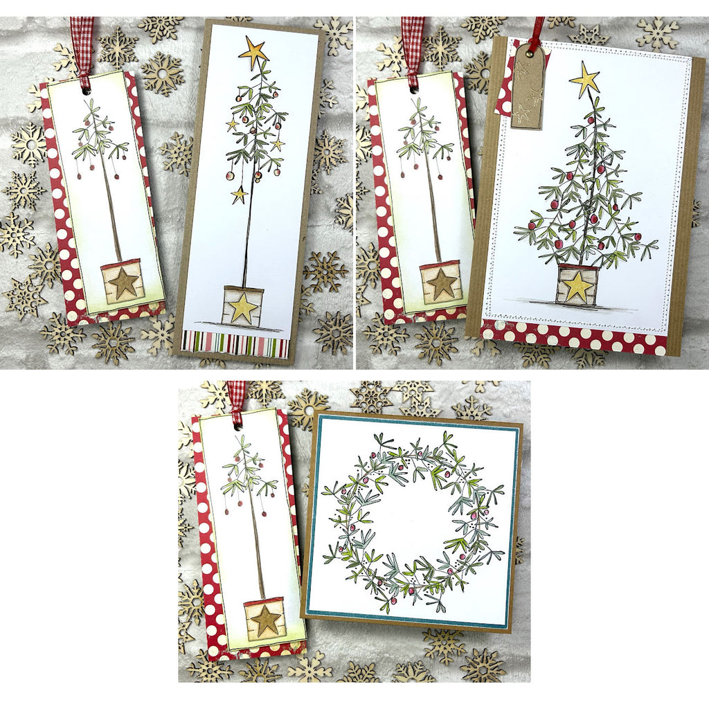 PaperArtsy JoFY 150 Cling Stamps jofy150 holiday greenery cards and tags