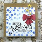 PaperArtsy JoFY Stencil ps524 merry christmas happy new year card