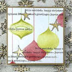 PaperArtsy JoFY Stencil ps526 happy christmas colorful ornaments and stars card
