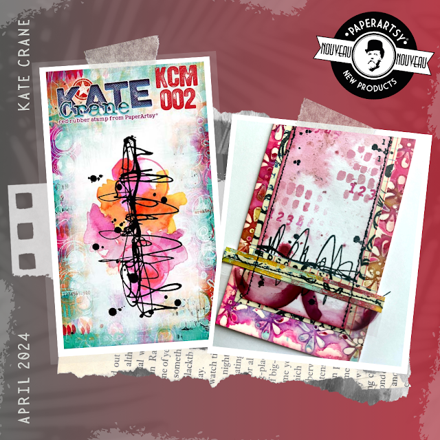 Paper Artsy Kate Crane Mini 002 Cling Stamp kcm002 scribble