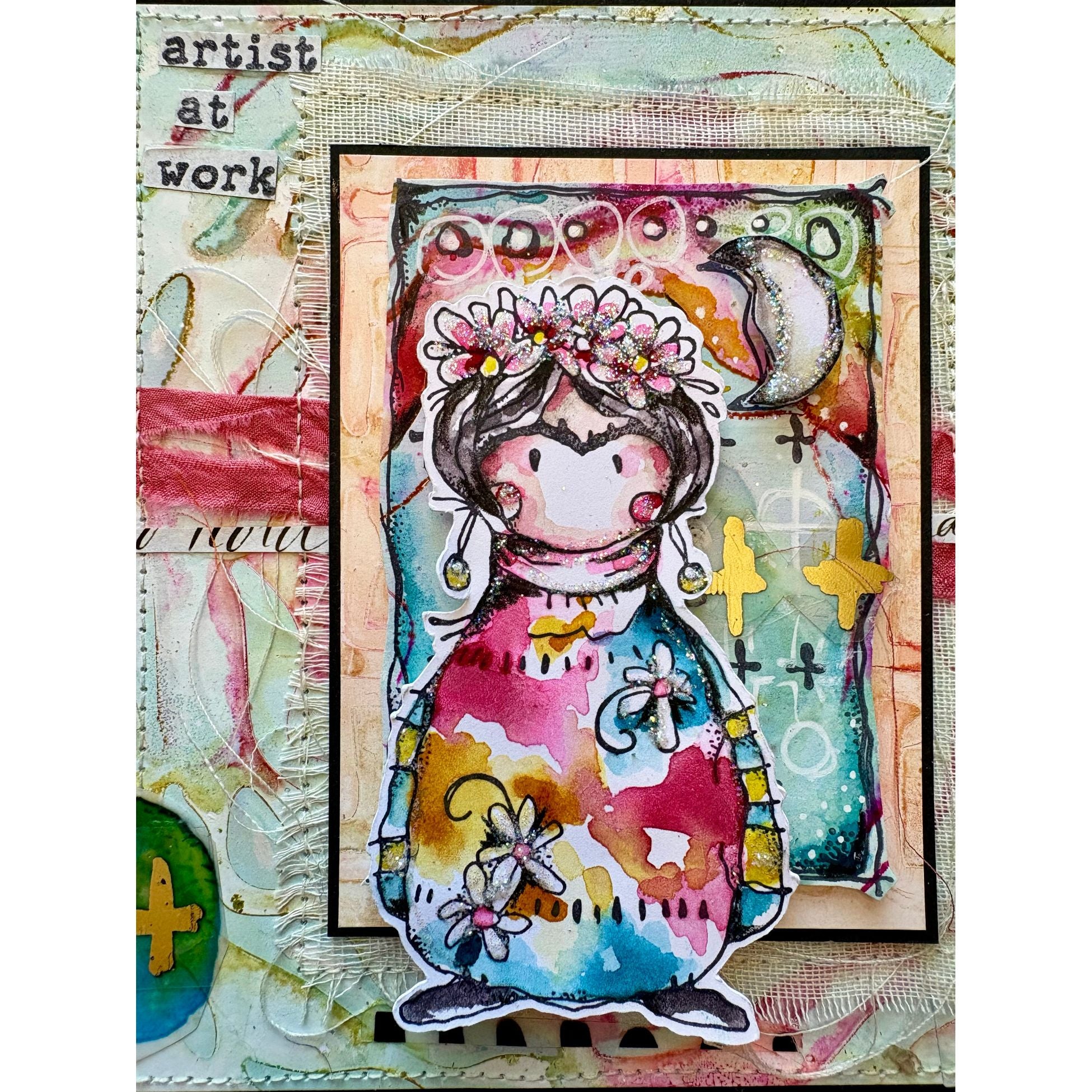 PaperArtsy Kate Crane Cling Stamps kc021 stars