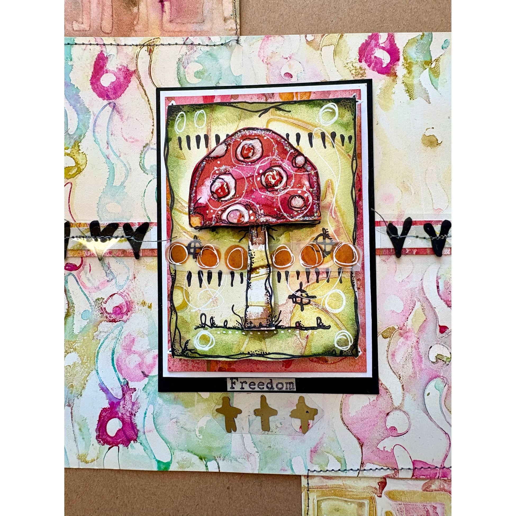 PaperArtsy Kate Crane Cling Stamps kc022 hearts