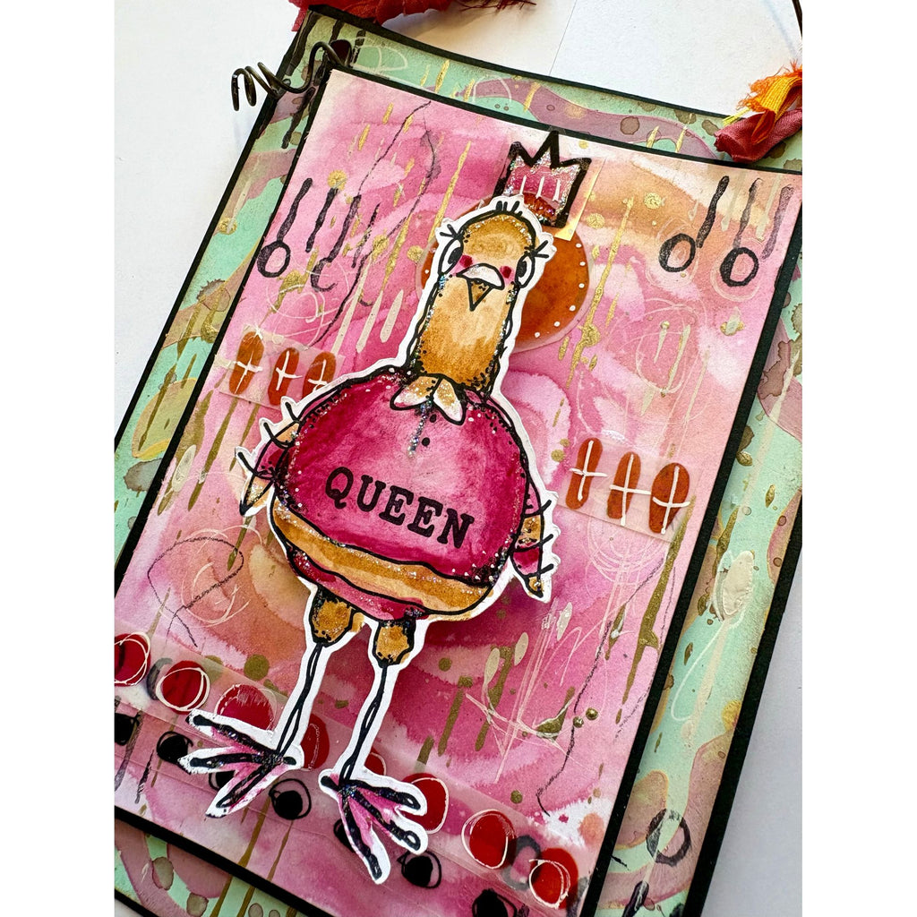 PaperArtsy Kate Crane Cling Stamps kc023 chicken