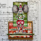 PaperArtsy Kate Crane Cling Stamps kc025 mouse with green sweater nauty or mice card