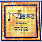 PaperArtsy Kate Crane Mini 008 Cling Stamp kcm008 fish with crown white speckles card | color-code:ALT01