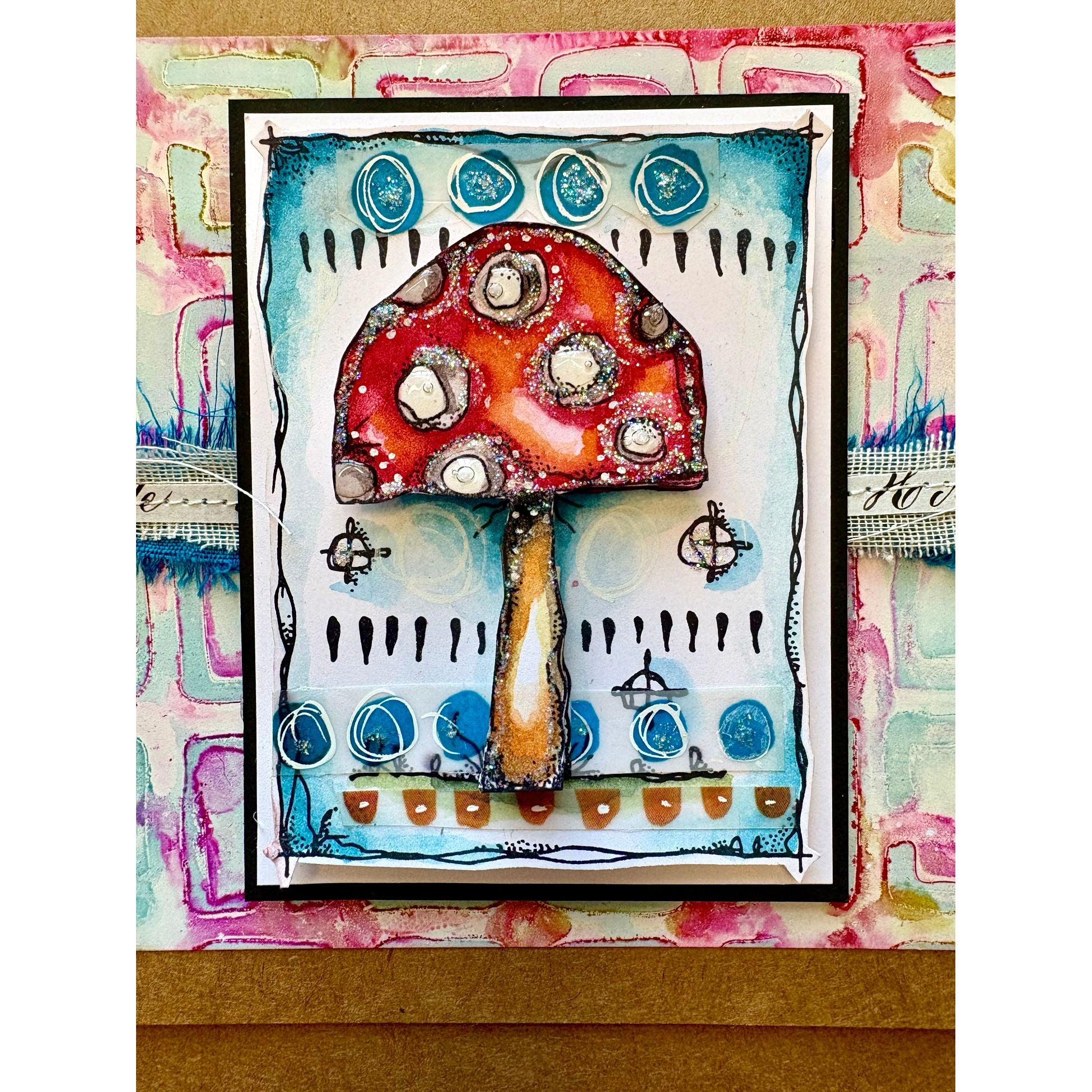 PaperArtsy Kate Crane Stencil ps509 mushroom
